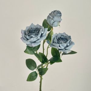 SKJK STUDIO Thực tế Hoa hồng nhân tạo 3 Đầu Cạnh bị cháy Hoa giả Phong cách tranh sơn dầu Lãng mạn Bó hoa mẫu đơn giả Trang trí nhà cửa