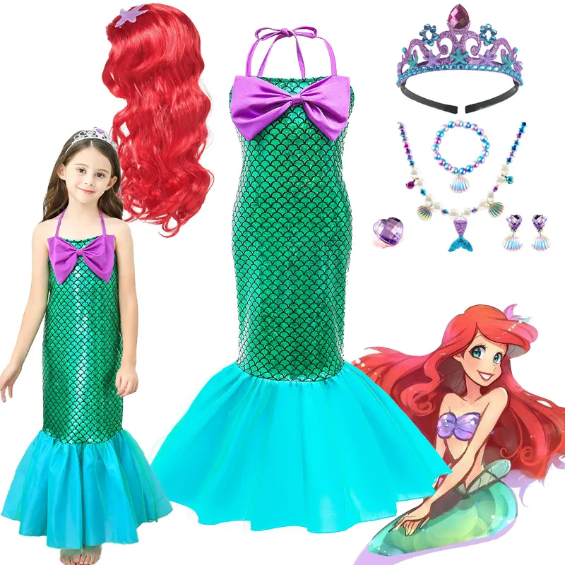 Disney Children Puffy Nàng tiên cá Ariel Công chúa Dress Ngày của trẻ Trang  phục Trang phục Công chúa Dress - Váy trẻ em shop vay tre em cao cap | Tàu
