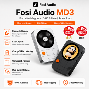 Fosi Audio MD3 Portable DAC Headphone Amplifier Magnetic USB C Mini Amp HiFi Black