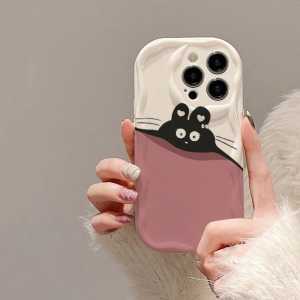 DEAMOR Case Samsung A05S A15 Casing Gelombang 2 Warna Motif Kucing Pelindung Kamera