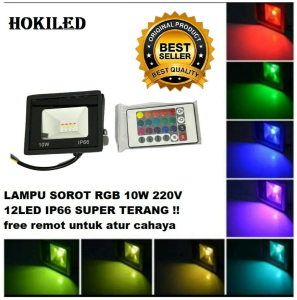 LAMPU SOROT RGB 10 WATT WARNA WARNI LED 220V SMD
