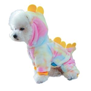 Dog Furry Jumpsuit Hoodies Cartoon Dinosaur Pullover Clothing Apparel Cartoon Apparel for Spring Winter