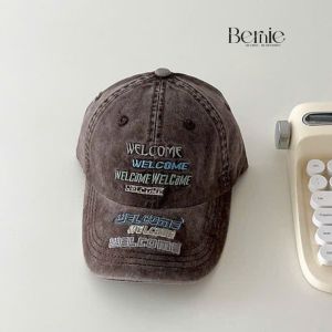 Mũ lưỡi trai cho bé trai chất kaki thêu chữ phong cách hàn quốc 1 đến 5 tuổi WELCOME BERNIE