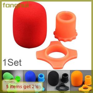 fanghui Microphone Anti-Roll Anti Skid Case with Microphone Sponge Cover Set Mic Protection Silicone Ring Bottom Rod Sleeve Holder