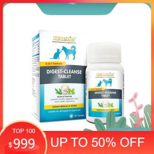Hộp 30 viên hỗ trợ tiêu hóa thải độc ruột khử mùi hôi cơ thể nước tiểu cho chó mèo Natural Pet Digest Clease