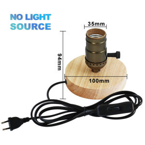 โคมไฟตั้งโต๊ะไม้ย้อนยุคซ็อกเก็ต E27ขั้วหลอดไฟโต๊ะวินเทจหัวเตียงตกแต่งโคมไฟฐานไม้โคมไฟตั้งโต๊ะ220V 110V