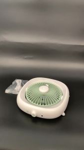 Rechargeable Hanging Ceiling Fan LED With Light Remote Control Auto Oscillation Student Bedroom Multifunctional Mute White Hook Mount Surround Lighting Small Noise Safety Desktop