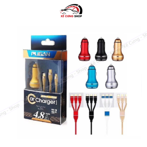 Tẩu sạc PuGan (45A-6A-10A) sạc nhanh QC 3.0 Điện áp từ 9V-32V - dây cáp siêu bền