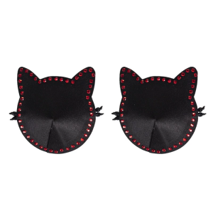 1 Pair Sparkling Rhinestones Cats Nipple Cover Women Nipple Pasties Breast Stickers Pad Adhesive Reusable Bras Petals