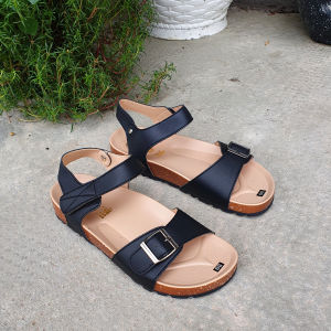 Sandal Nữ Đế Bằng Thời Trang Trường Hải 2 Màu Đen Hồng Phong Cách Học Sinh