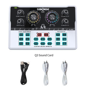 Siborie Q3 soundcard Mixer Bluetooth Audio USB External sound card Live for Telepon seluler PC ipad