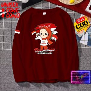 BD Atasan Kaos HUT Jilbab Bdr RI 80 1945 Kemerdekaan RI 2025 Kaos Merah Putih 17 Agustus Kaos Pria Kaos Wanita Katun Combed