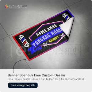 PRINT CETAK SPANDUK BANNER PANGKAS RAMBUT MODERN CUSTOM DESAIN
