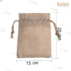 Burlap Drawstring Pouch Plain Linen Gift Bag Jute Bag with drawstring Jewelry  coffee  gifts and wedding organizer