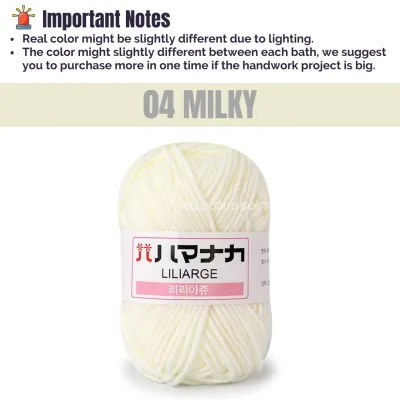 Ready Stock 1-45 4PLY Yarn Benang Kait Liliarge 4ply Four Strands Milk Cotton 4股韩式牛奶棉 Korean Cotton Thread 25G Yarn