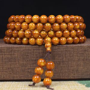 108颗木质手串108颗佛珠手串木珠手链天然木珠时尚手链 108 Beads Wooden Bracelet – 108 Beads Mala Bracelet Natural Wood Beads Stylish Handmade Beaded Wrist Bracelet