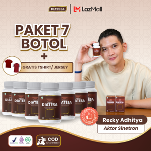 DIATESA Herbal Diabetes & Gula Darah Paket 7 Botol Gratis Tshirt