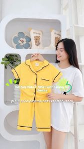 EST20A36 BIG SIZE PLAIN KIDSWEAR T-POLO PAJAMA TERNO w/ POCKET BOYS AND GIRLS 6-10 YO