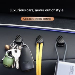 JJT Car Carbon Fiber Texture Mini Hook for Interior Storage and Decoration