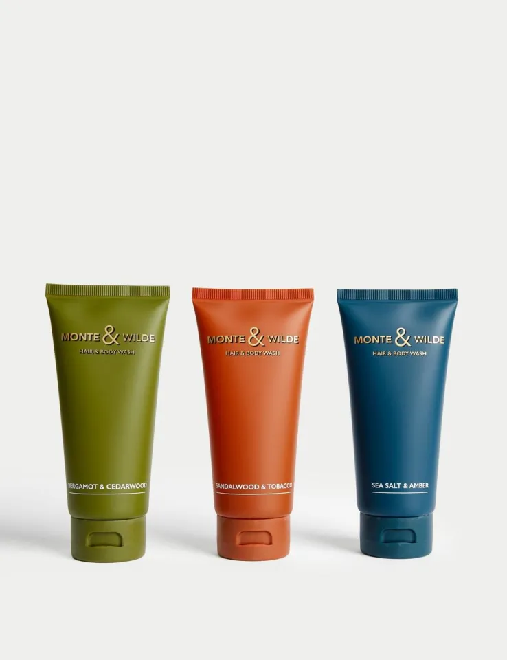 M&S Monte & Wilde Sandalwood & Tobacco Hair & Body Wash 200ml x1 MARKS &  SPENCER Monte and Wilde 2in1 Men Shampoo Shower Gel 2 In 1 Men'S Shampoo  Shower Gel Energizing