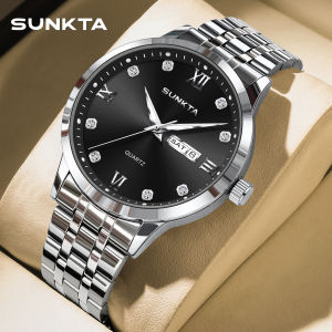 LIGE Sub Brand Sunkta Original Business Men Watch Diamond Scale With Calendar Watch Waterproof Stainless Steel Men Watch + Box