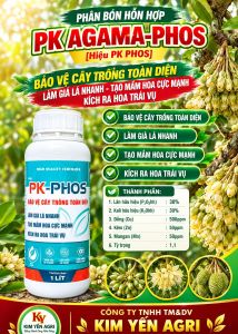 (Chai 1 Lít) Phân bón hỗn hợp PK AGAMA-PHOS [Hiệu PK PHOS]: bảo vệ cây trồng toàn diện làm già lá nhanh tạo mầm hoa cực mạnh kích ra hoa trái vụ