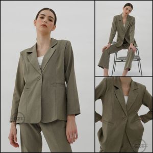 Jas Blazer Wanita Formal Kerja Premium Hitam Lengan Panjang High Quality K01