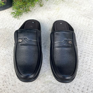 Giày sục nam da bò mũi tròn màu đen CÓ SIZE LỚN TỪ 38 - 47 - Trường Hải S200