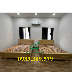 GIƯỜNG GÔ SỒI NGA MÀU VÀNG TỰ NHIÊN CAO CẤP GIAO NHANH HCM