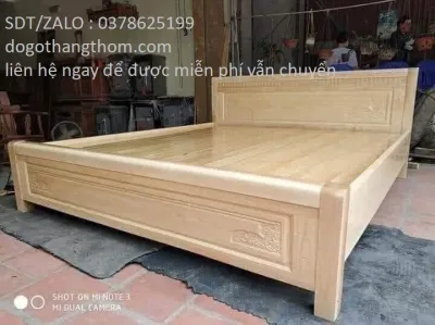 giường ngủ gỗ sồi nga giường phòng ngủ gỗ sồi 1m8x2m rác phản