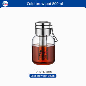 Bincoo Bình thức uống pha lạnh cà phê 800ml bình lọc Tích hợp dụng cụ pha chế nguội lạnh cầm tay dụng cụ pha thức uống pha lạnh lọc bình cà phê lạnh phích điện pha trà Dụng cụ uống