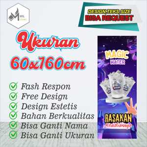 Spanduk Size 60x160 cm Magic Water Ungu Free Custom Design