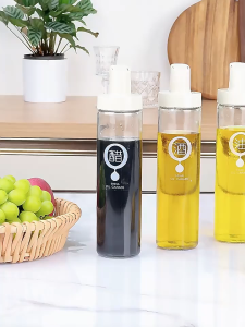 1PC 500ML Oil Bottle Kitchen Glass Oil Pot Leak-Proof Seasoning Bottle Large Capacity Soy Sauce Vinegar Liquid Seasoning Bottle Automatic Opening and Closing