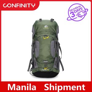 CONFINITY 60L Waterproof Hiking Backpack Camping Mountain Climbing Cycling Backpack Outdoor Sport Bag with Rain Cover