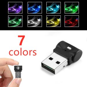 ✅7 Colors Lampu LED RGB Mini USB Mobil Interior Light Lampu Suasana Mobil LED USB Lampu Otomatis Mobil Lampu DJ RGB