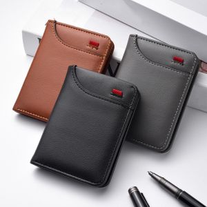 SOTOP Solid Color Short Men Wallet Multiple Card Slots Two-Fold Men Card Holder Fashion Ultra Thin PU Leather Coin Purse Male