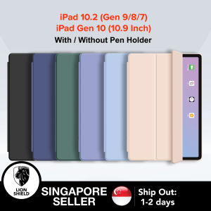 (SG) LionShield Magnetic Smart Flip Cover Compatible with Apple iPad 10.2 (Gen 9/8/7 - 2021/2020/2019) / iPad 10th Generation (2022) - [PU leather Slim Shell Kickstand] - Smart Auto Wake/Sleep - Shockproof Protective Case Casing ipad 9 8 7th generation