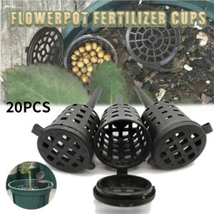 20Pcs Plants Fertilizer Basket Box with Lid Mini Plastic Flowerpot Cup Bonsai Orchid Growth Supplies