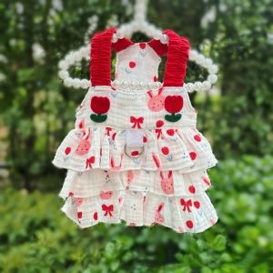 OUTOPEN Bông Váy bánh kem hình chó Thoải mái Mỏng và thoáng khí Váy yếm cho chó Dễ thương Nhẹ Váy công chúa cho chó con Mùa xuân