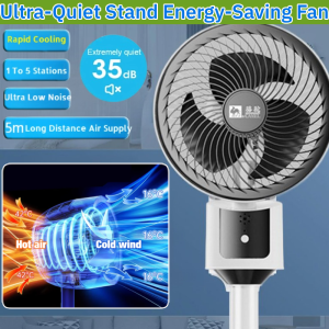 Ultra-Quiet Stand Energy-Saving Fan Bedroom Home Office Camping Adjustable Height Portable Stand Fan