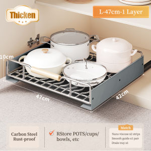 KEVE No Punch Stainless Dish Rack with Drainer Pull Out Dish Rack for Cabinet Modular Kitchen Pull Out Tray