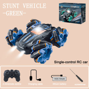 Drift Stunt Car Rc Rechargeable Double Side Drift 4WD Remote Control Car Toy 360 Degree Double Roll Car High Speed Rotation Toy Cool Car Headlight Childrens Toy Car Gift The first choice for Christmas and birthday gifts