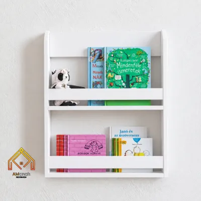 RAK BUKU GANTUNG 2 SUSUN RKA203 RAK BUKU PELAJARAN KOMIK BUKU CERITA RAK BUKU WARNA