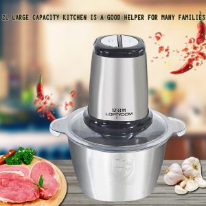 Lozzby Meat Grinder Food Processor Blender Juicer Vegetable Chopper Chainsaw Grinder Garlic Grinder 2L