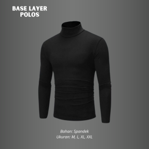 Baju Baselayer Manset Pria Wanita Slimfit Polos Hitam Manset Baselayer Polos Lengan Panjang Daleman