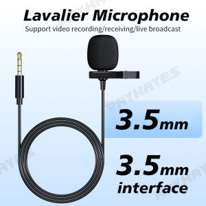 RAYHAYES Type C Lavalier Microphone for PC Laptops & Smartphones 3.5mm Lapel Clip-on for Teachers Speakers PA Systems