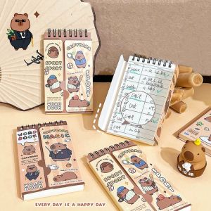 MEMGOUO Kawaii Planner Notebook Cartoon Mini School Supplies Cute Capybara Diary Notepad Student