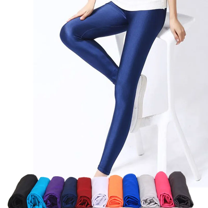 Slim Legging Solid Color Milk Silk Skinny Plus size high waist Yoga Pants  for Women Ladies Office Work Wear Running