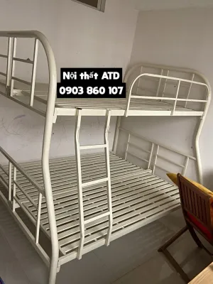 Giường tầng ngủ mẫu lệch dễ leo giường tầng sắt cong cao cấp 1m61m41m21m giá rẻ