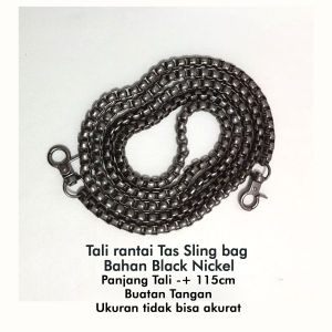 Tali rantai besi tas wanita gold sling bag rante panjang black nickel strap tas pesta selempang tali saja